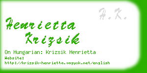 henrietta krizsik business card